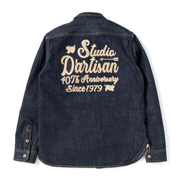 SP-060 14oz 40th embroidered denim shirt,, small image number 1
