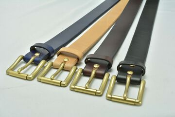 EGB40137AB Belt Men's Leather UK saddle leather 40mm width harness belt-NAVY-37inch (94cm) Limited color,NAVY, small image number 4
