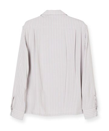 05-267 Stripe open collar shirt,BLK, small image number 6