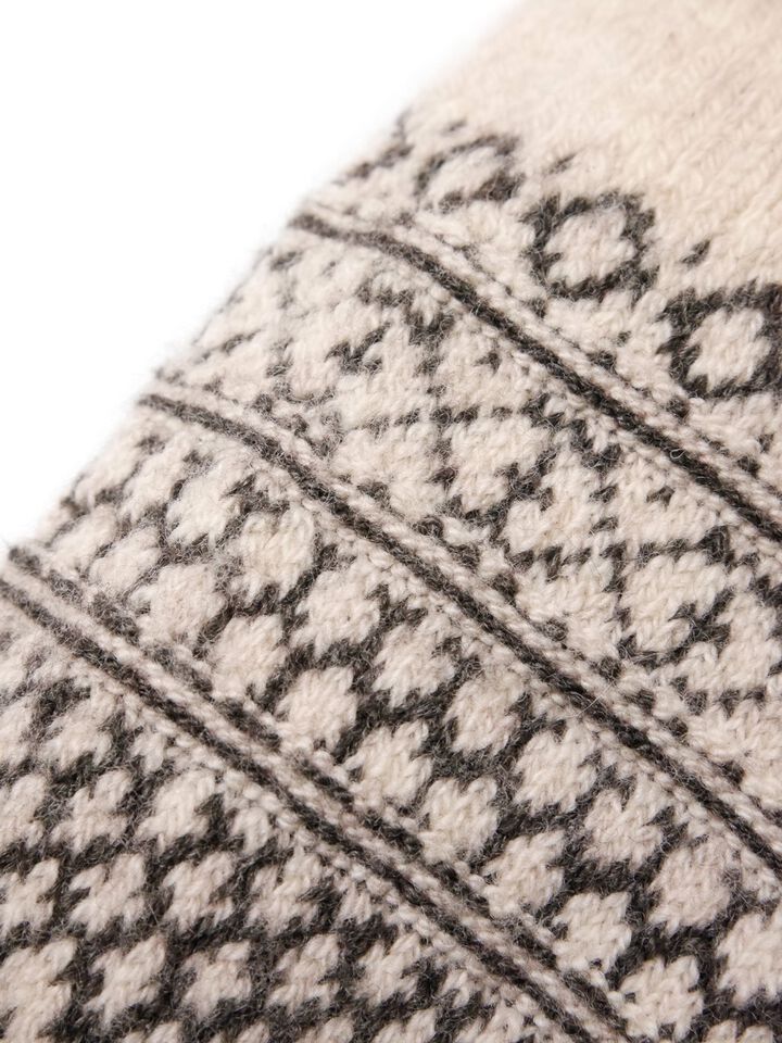 NK0119 Women's Wool Jacquard Socks (Oatmeal,Grey,Wine),OATMEAL, medium image number 7