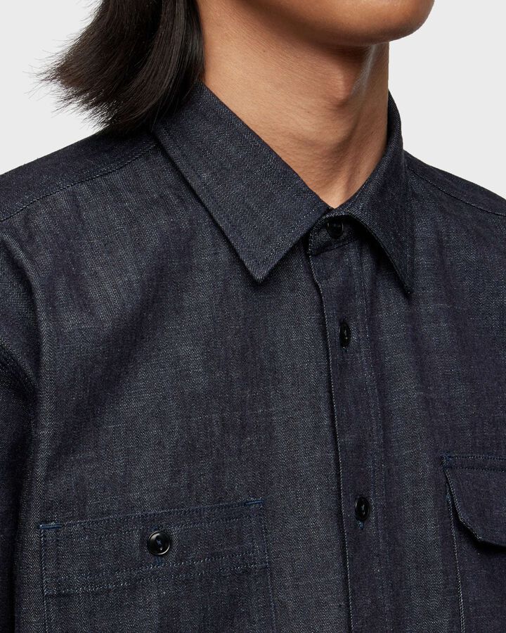 MMLS1000 8oz TRIPLE STITCH LONG SLEEVE DENIM SHIRT,INDIGO, medium image number 7