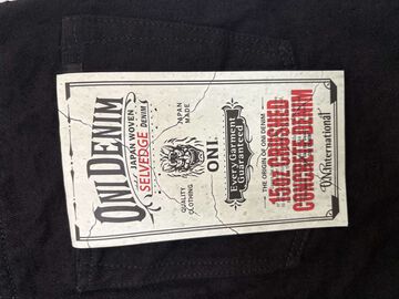 ONI200CCD-BKBK 15oz Crushed Concrete Denim Black x Black Kabuki Selvedge Wide Straight,, small image number 9