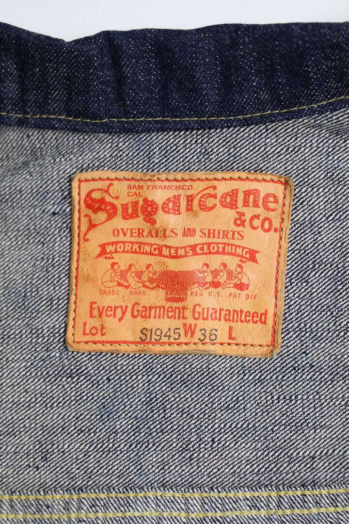 Lot No. SC19010 / SUGAR CANE Super “Denim” Collectibles #10 14oz. BLUE DENIM BLOUSE “S1945” MODEL,, medium image number 5
