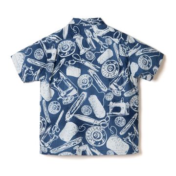 5722 Indigo Discharge Aloha Shirt,INDIGO, small image number 1