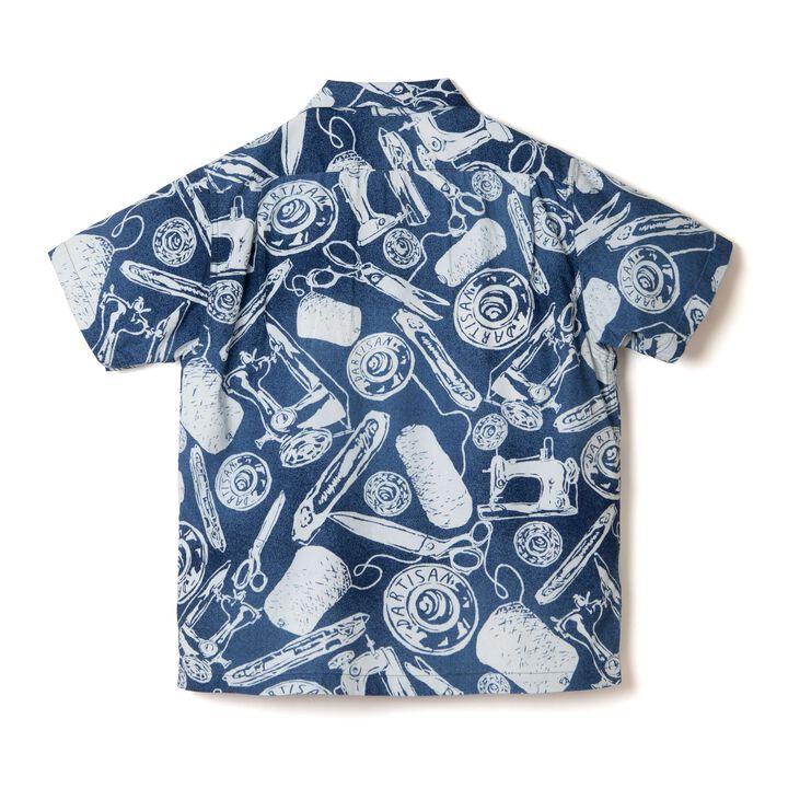 5722 Indigo Discharge Aloha Shirt,INDIGO, medium image number 1