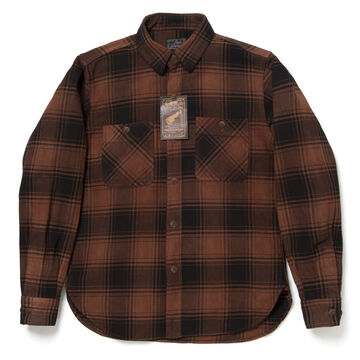 5678-DORO Amami mud-dyed Flannel Shirts-BROWN-36,BROWN, small image number 0