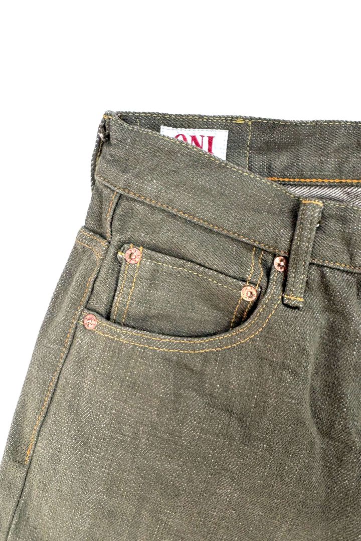 ONI266-OLD18 18oz Olive Denim Relax Straight,, medium image number 3