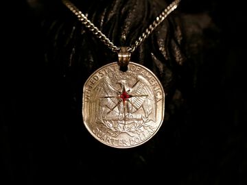 13AA-102 Quarter Dollar Necklace -ruby-,, small image number 0