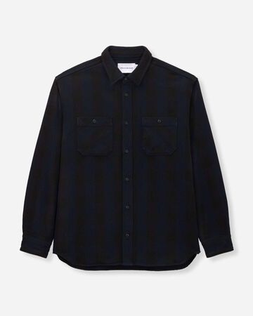 MMLS6002 BLOCK CHECK L/S SHIRT,NAVY, small image number 0