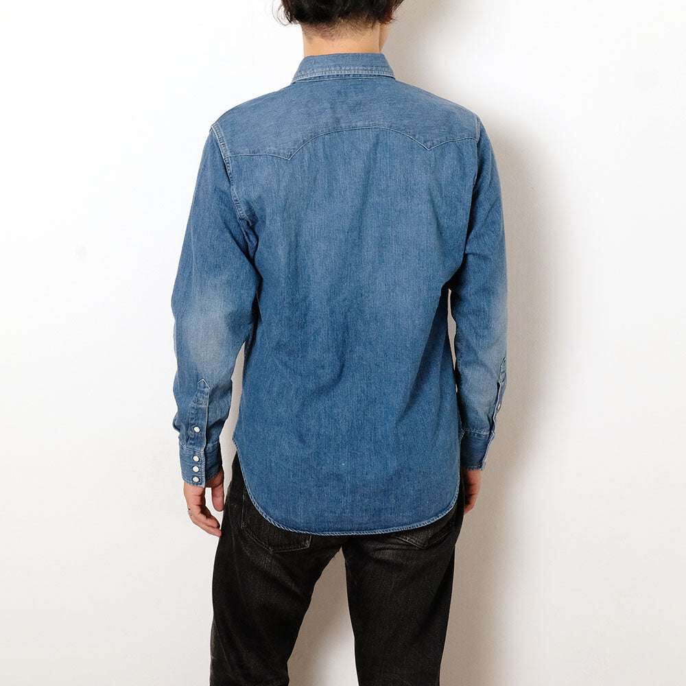 DENIMIO | HBP-301WS-MU 8oz Denim Western Shirt - Mid Used