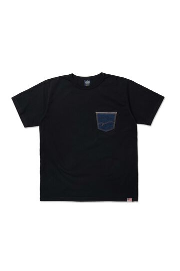 8214A Denim Pocket T-shirts (back print),PURPLE, small image number 4