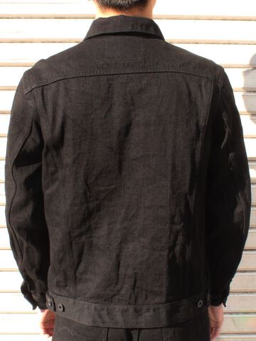 ONI02207PKIRAKUIIBK 12oz Kiraku-II Black 3rd Type Jacket with hand-warmer pockets-One Wash-36,, small image number 3