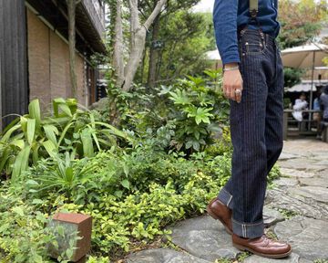 GZ-16LST-03 16oz Drop Needle Herringbone Loose Straight Jeans -One Wash-30,, small image number 11