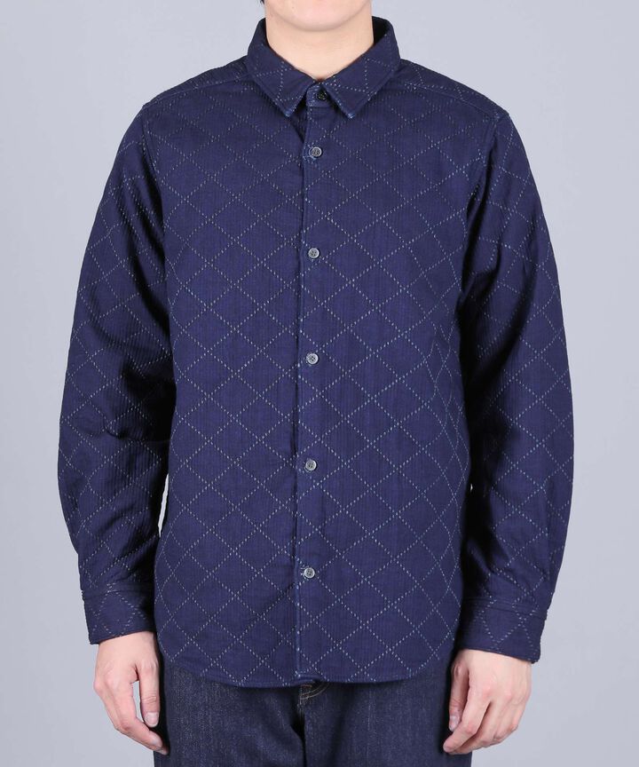 MXLS1028 INDIGO "SASHIKO" SHIRT,, medium