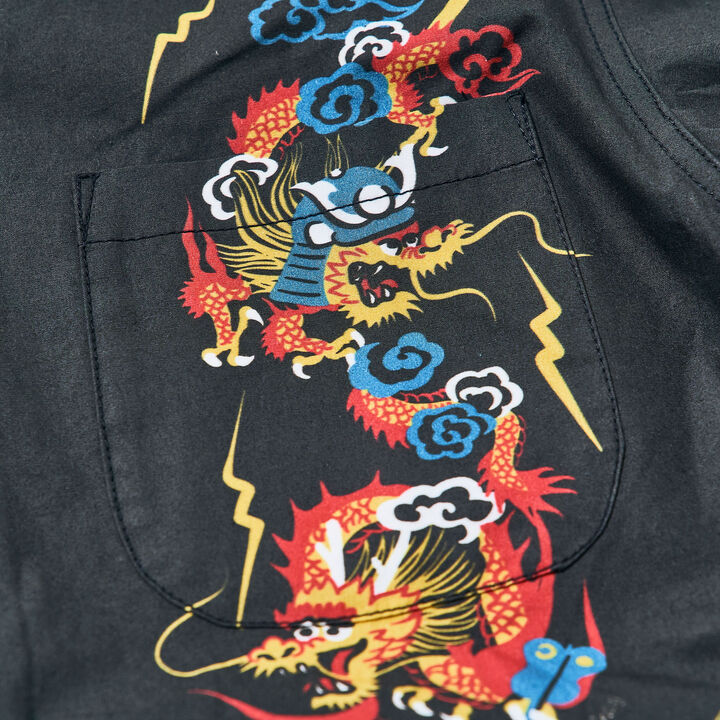 SSA24-01 Dragon Hawaiian Shirt,BLACK, medium image number 3