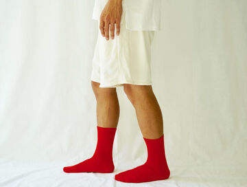 NK0201 EGYPTIAN COTTON PLAIN SOCKS RED,RED, small image number 7