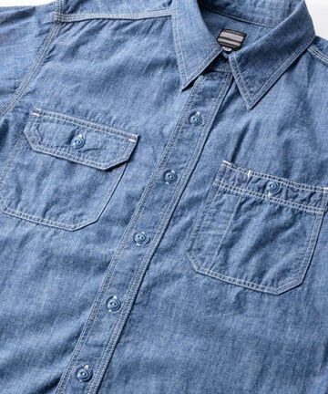 MS044 5oz Original selvage chambray work shirts-RED-46,RED, small image number 4