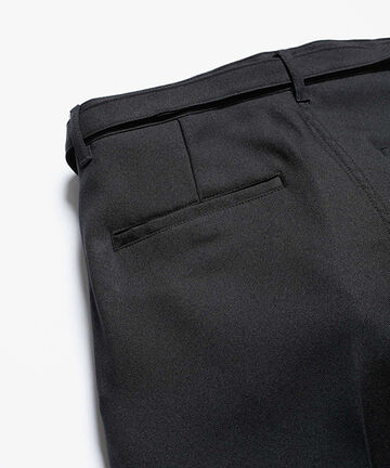 M-19101 / RETRO POLYESTER TWILL / BELTED WIDE TAPERED PANTS,BROWN, small image number 9