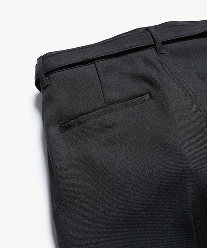 M-19101  / RETRO POLYESTER TWILL / BELTED WIDE TAPERED PANTS,BROWN, medium image number 9