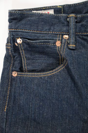 ONI-510-SHMKIWAMI-BE 16oz Natural Indigo Rope Dyed Denim Topping with Beige Semi-Handmade Straight-One Washed-29,, small image number 2