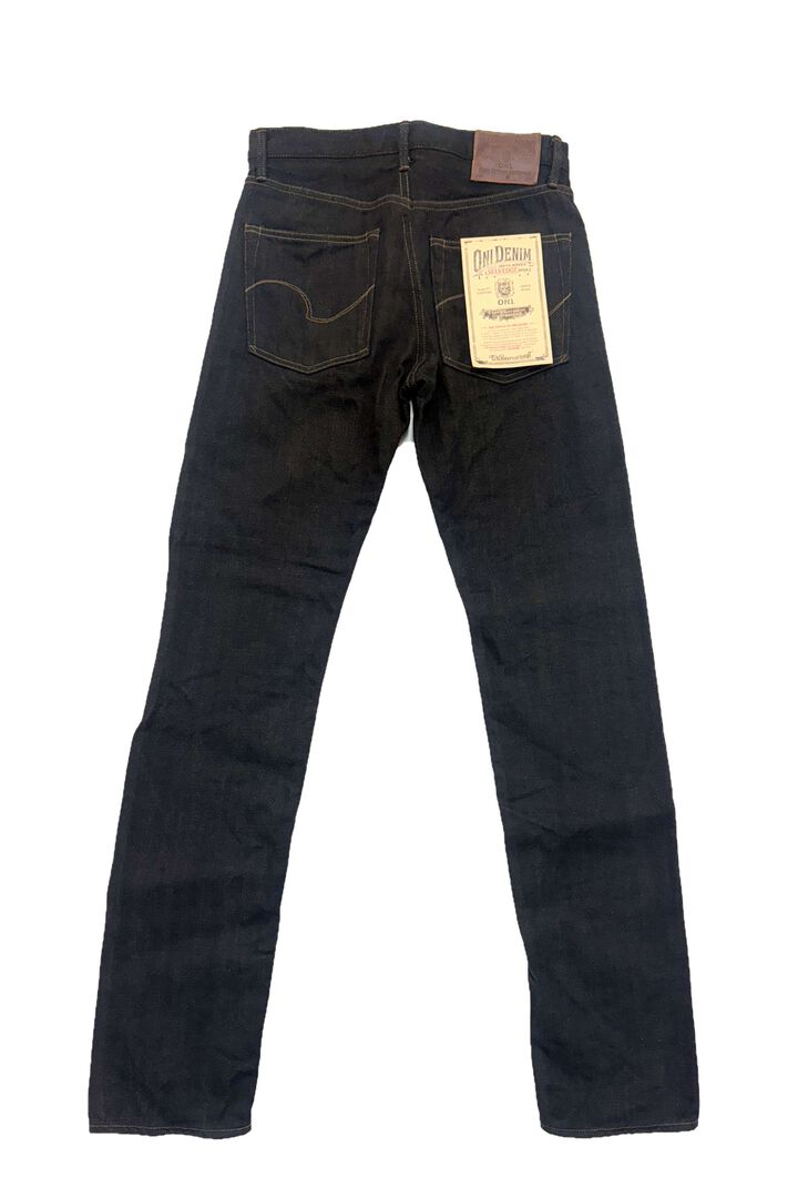 ONI246-BKOL 12.5oz Black x Olive Selvedge Denim Neat Straight,, medium image number 2