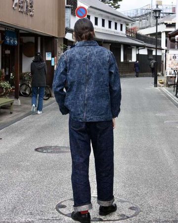 GZ-KSCA-G.ID 15oz Skein (Kase) Dyed Coverall (GREEN INDIGO),, small image number 9