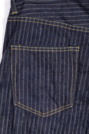 ONI022-HJS Drop-Needle Stitching Jacquard Striped Denim Relax Straght-One Wash-38,, small image number 4