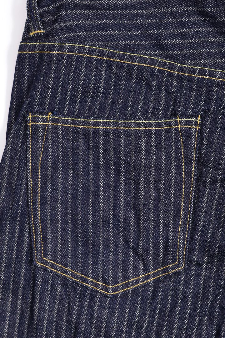ONI022-HJS Drop-Needle Stitching Jacquard Striped Denim Relax Straght-One Wash-38,, medium image number 4