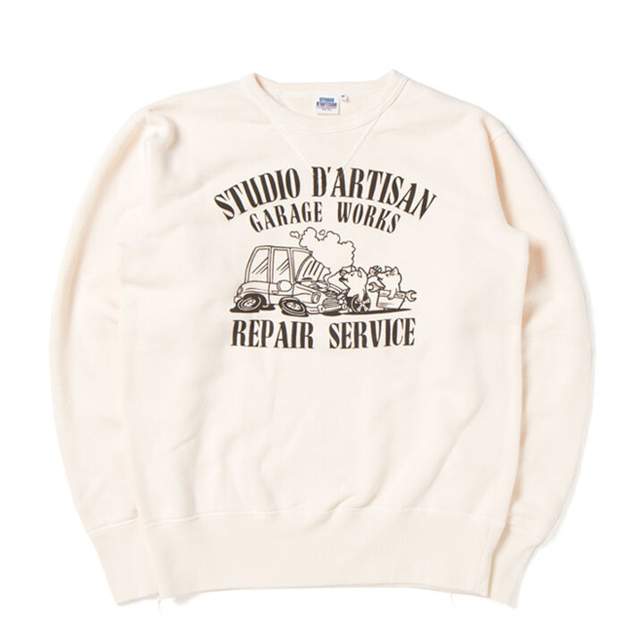 9987B Double V gasset sinker print sweat shirt(4 COLORS),OATMEAL, medium image number 0