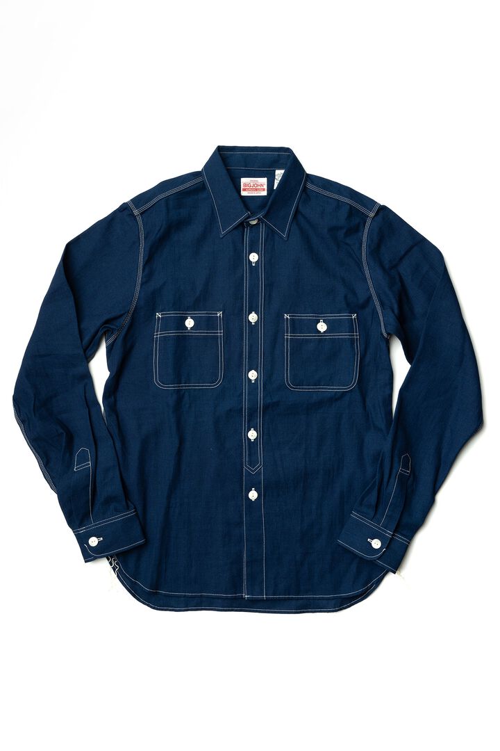 MS003R SELVEDGE CHAMBRAY SHIRT,INDIGO, medium image number 8