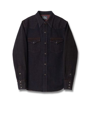 D5727 12oz Bengara Dyed Denim Western Shirts,, small image number 0