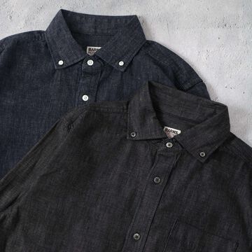 BR-25338 8oz DENIM WIDE SPREAD Collar BD L/S Shirt,BLACK, small image number 5