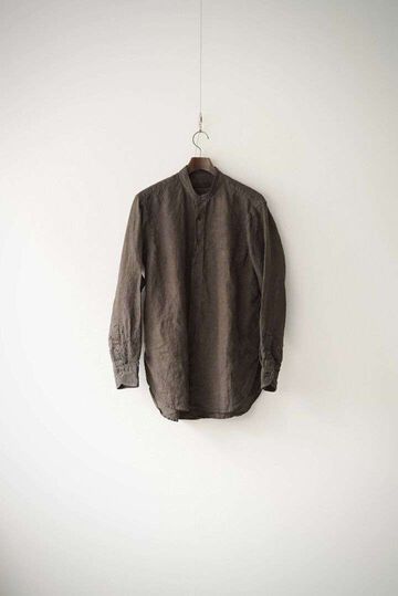 241SH08 Natural Dyed Linen / Granpa Shirts,SUMI, small image number 10