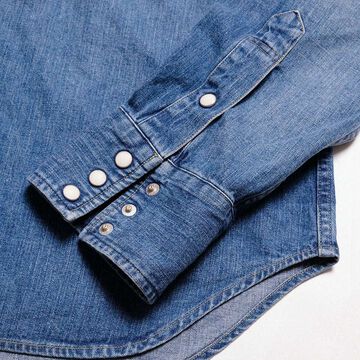 HBP-301WS-MU 8oz Denim Western Shirt - Mid Used,Mid Used, small image number 5