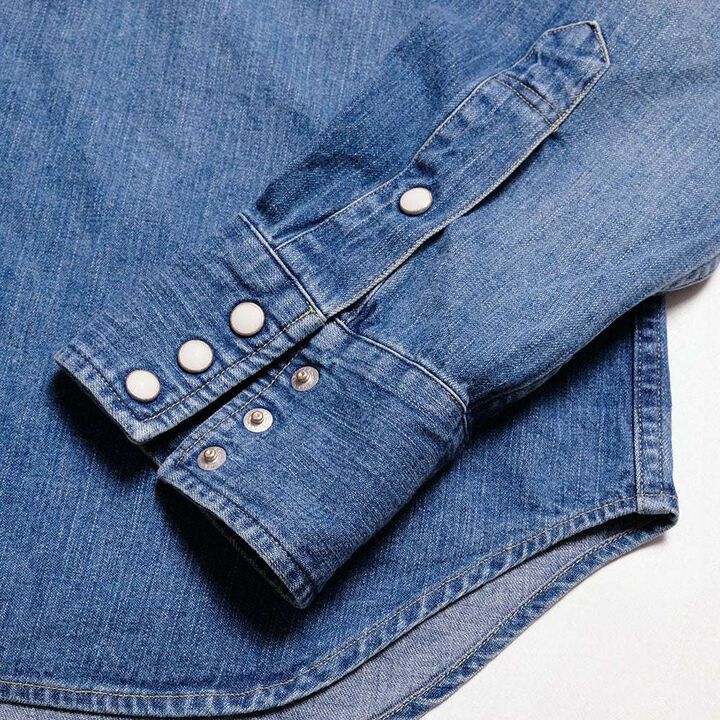 HBP-301WS-MU 8oz Denim Western Shirt - Mid Used,Mid Used, medium image number 5