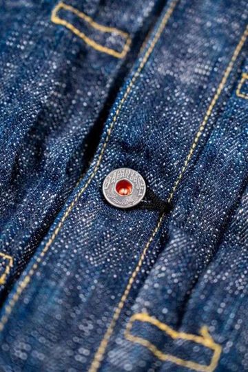 GZ-SKGJ1ST-GRN 15oz Skein (Kase) Dyed JEAN JACKET -WWII 1ST- (GREEN INDIGO),, small image number 4