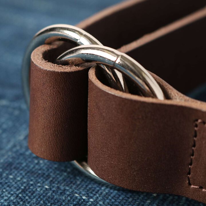 LE-4350 Himeji Leather Double Ring Belt,CHOCO, medium image number 3