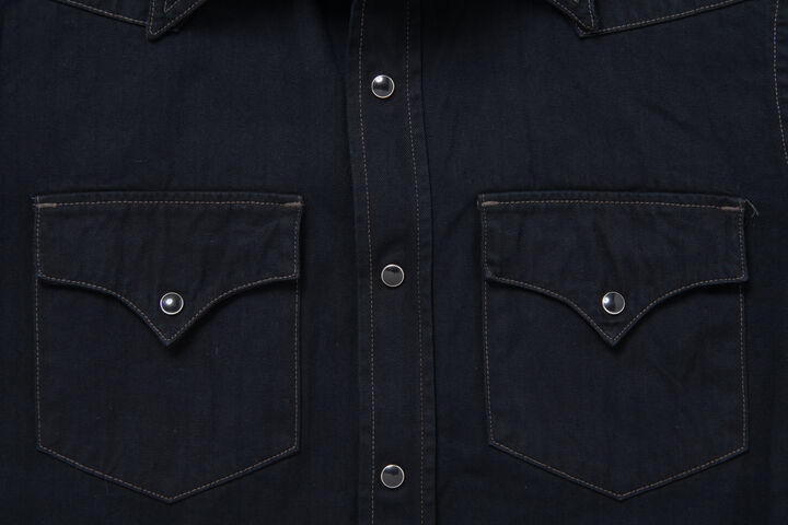 SP-124 8oz 45th AMAMI DOROZOME x INDIGO Denim Shirts,DARK BROWN, medium image number 3