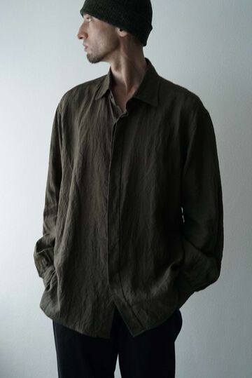 【CAPERTICA】CAP710SH12 Sunny Dry Linen / F/F Shirts,OFF BLACK, small image number 15