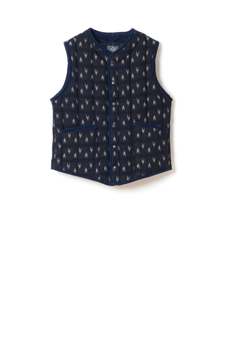 4598 Arrow Kasuri Indigo Sashiko Vest,, medium