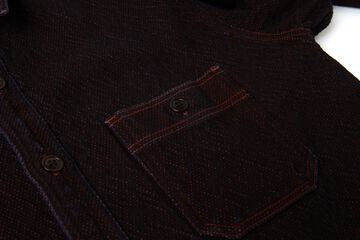 【Pre-Order】5755 13oz Bengara-dyed Sashiko Shirts,RED, small image number 7