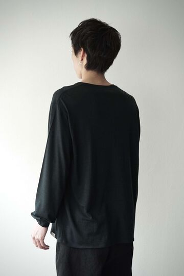 【CAPERTICA】CAP708CS22 Super120s Washable Wool Jersey /Vneck L/S Tee,SHIGOKU-IRO, small image number 7