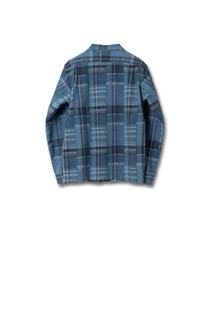 5747 NORAGI PATCHWORK Shirt,BLUE, medium image number 1