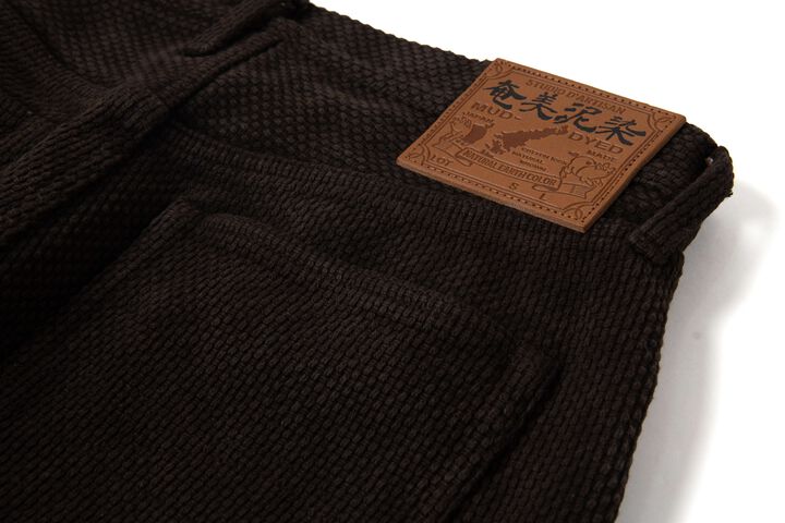 1914 17oz Amami Mud Dyed Sashiko Jeans,BROWN, medium image number 7