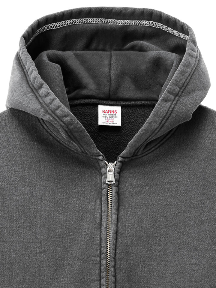BARNS BR-3010 VINTAGE ZIP PARKA COZUN SWEAT MADE BY UNION SPECIAL-BLACK-M,BLACK, medium image number 1