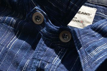 SSS21IK PURE INDIGO ICHIMATSU WORK SHIRT-INDIGO KOUSHI-XS,INDIGO KOUSHI, small image number 2