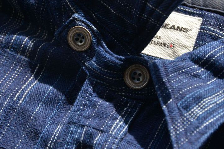 SSS21IK PURE INDIGO ICHIMATSU WORK SHIRT-INDIGO KOUSHI-XS,INDIGO KOUSHI, medium image number 2