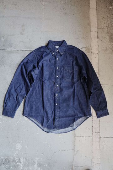 01-8112 Standard Button Down Shirt Denim One Wash,, small image number 0