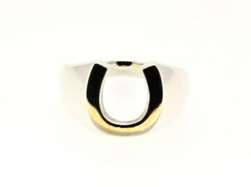 HYJK-244SV-BRS Brass Horseshoe Signet RG SV-BRS,, small image number 0