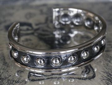 16AC-341 Hybrid Circle Silver Bangle,, small image number 1